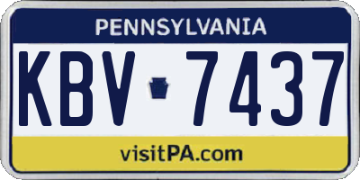 PA license plate KBV7437