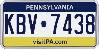 PA license plate KBV7438