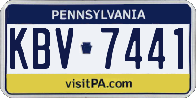 PA license plate KBV7441
