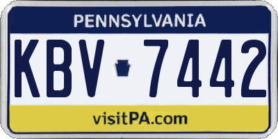 PA license plate KBV7442