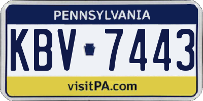 PA license plate KBV7443