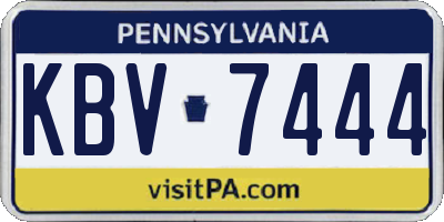 PA license plate KBV7444