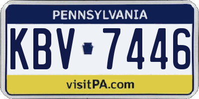 PA license plate KBV7446