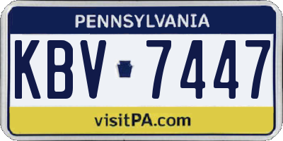 PA license plate KBV7447
