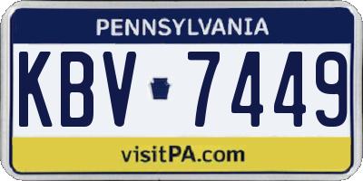 PA license plate KBV7449