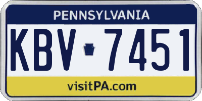 PA license plate KBV7451