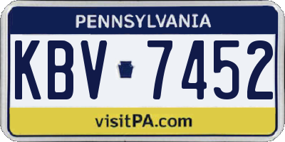 PA license plate KBV7452