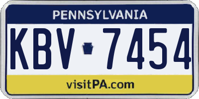 PA license plate KBV7454