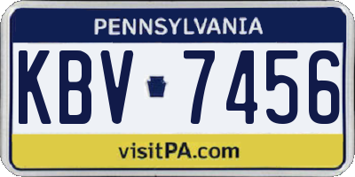 PA license plate KBV7456