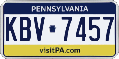 PA license plate KBV7457