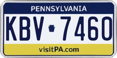 PA license plate KBV7460