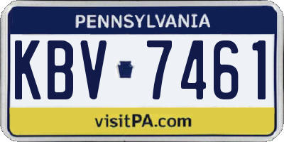 PA license plate KBV7461