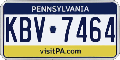 PA license plate KBV7464