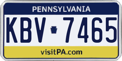 PA license plate KBV7465
