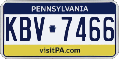 PA license plate KBV7466