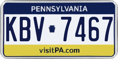 PA license plate KBV7467