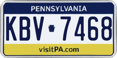 PA license plate KBV7468