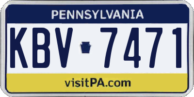 PA license plate KBV7471