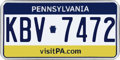 PA license plate KBV7472