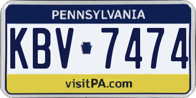 PA license plate KBV7474