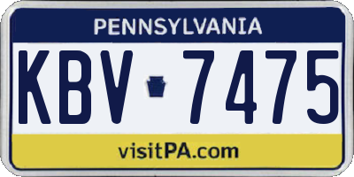 PA license plate KBV7475