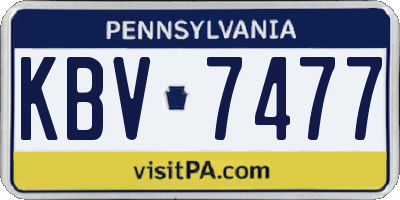 PA license plate KBV7477