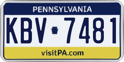 PA license plate KBV7481