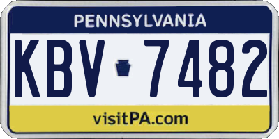 PA license plate KBV7482