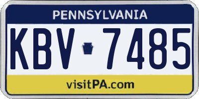 PA license plate KBV7485