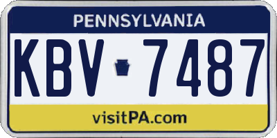 PA license plate KBV7487