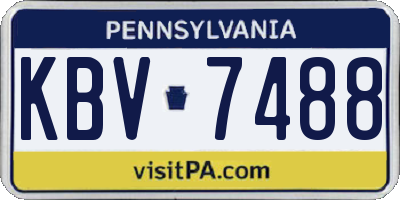 PA license plate KBV7488