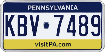 PA license plate KBV7489