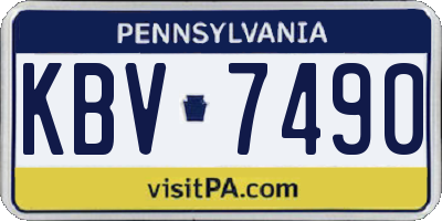 PA license plate KBV7490