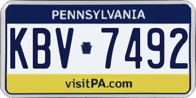 PA license plate KBV7492