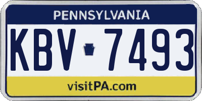 PA license plate KBV7493