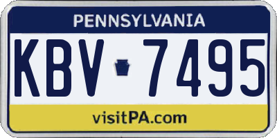 PA license plate KBV7495