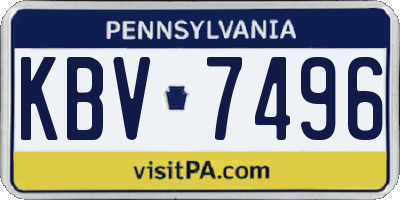PA license plate KBV7496