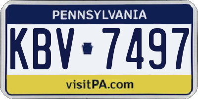 PA license plate KBV7497