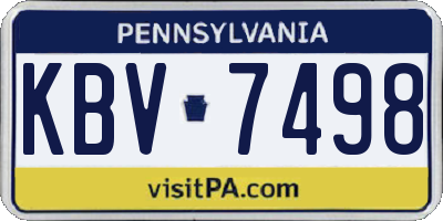 PA license plate KBV7498