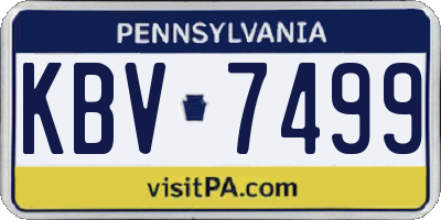 PA license plate KBV7499