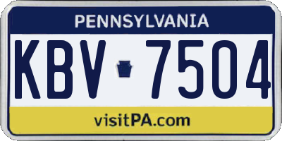PA license plate KBV7504