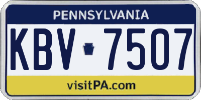 PA license plate KBV7507