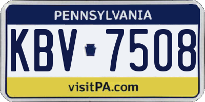 PA license plate KBV7508