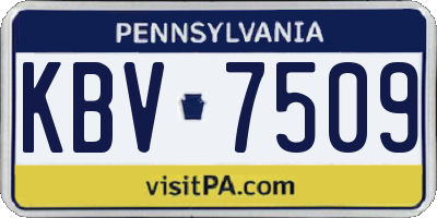 PA license plate KBV7509