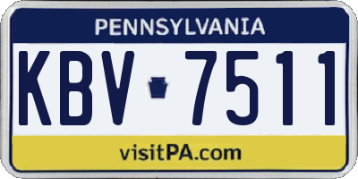 PA license plate KBV7511