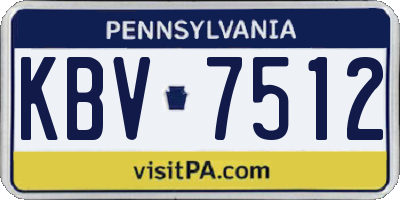 PA license plate KBV7512