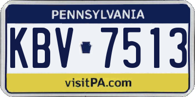 PA license plate KBV7513