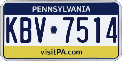 PA license plate KBV7514