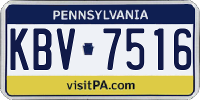 PA license plate KBV7516