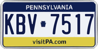PA license plate KBV7517